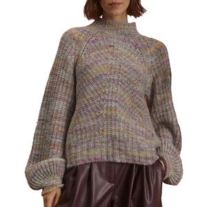 Nicholas Maliya Marled Alpaca Blend Sweater Gray Size XL